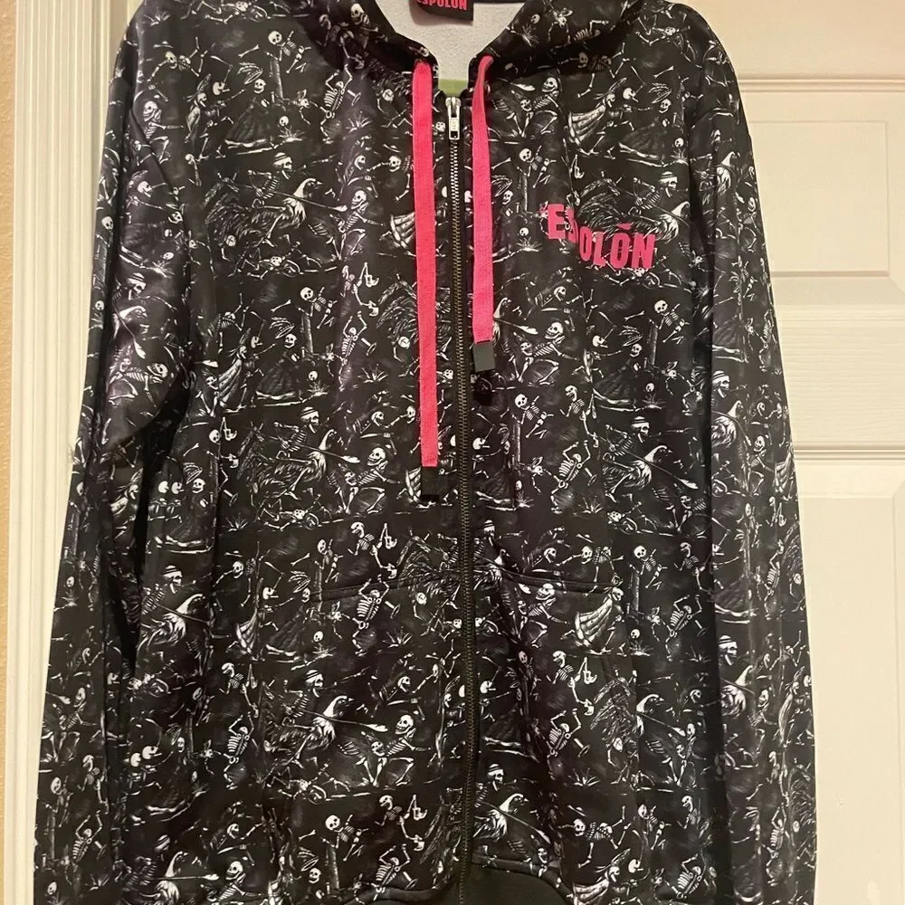 Espolon Dancing Skeletons Zip Up Jacket Mens XL